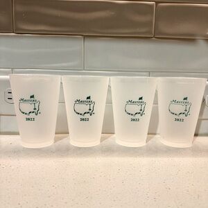 Masters Augusta National Golf Plastic Drink Cups - Lot of 4 - 16 oz - Souvenir
